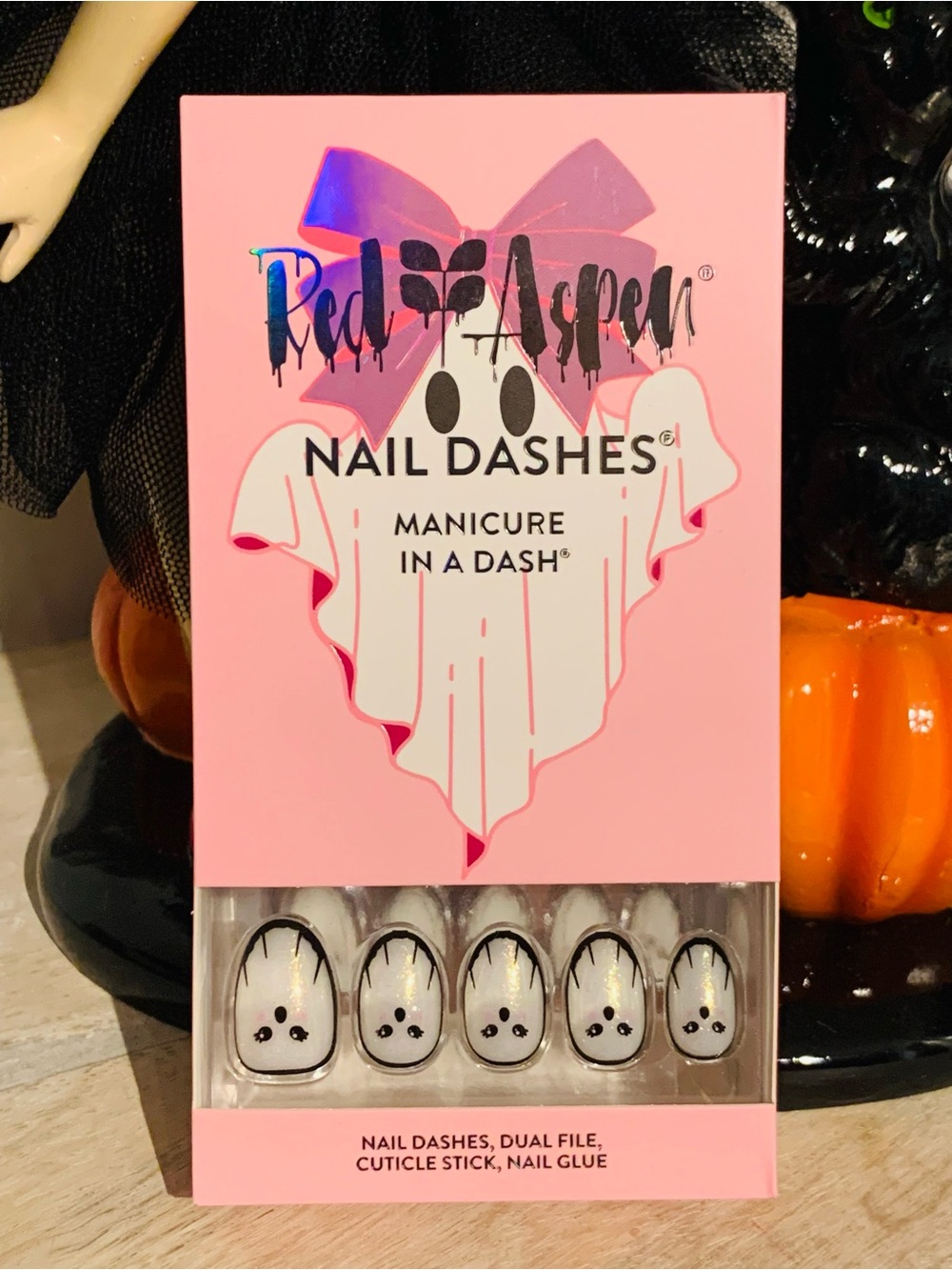 Red Aspen Pink Ghost Nail Dashes